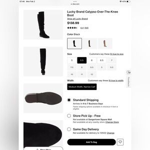 Lucky Brand Black Suede Boots NWT